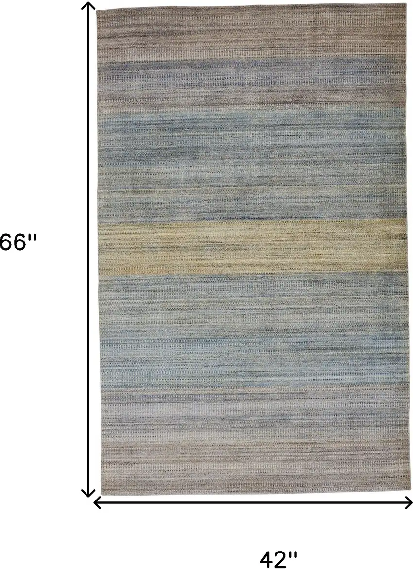 Blue Purple And Tan Ombre Hand Woven Area Rug Photo 6