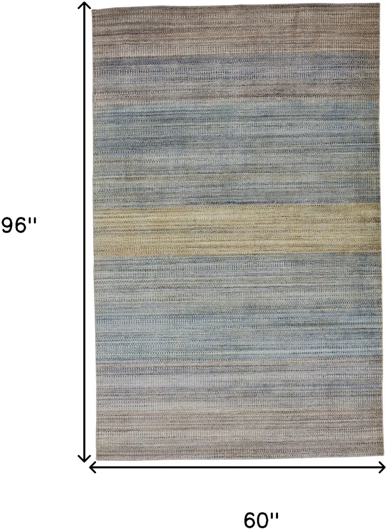 Blue Purple And Tan Ombre Hand Woven Area Rug Photo 5