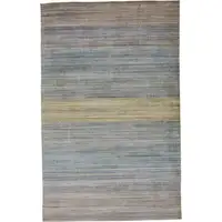 Photo of Blue Purple And Tan Ombre Hand Woven Area Rug