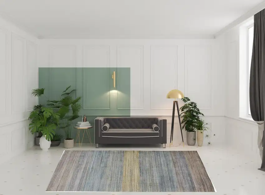 Blue Purple And Tan Ombre Hand Woven Area Rug Photo 2