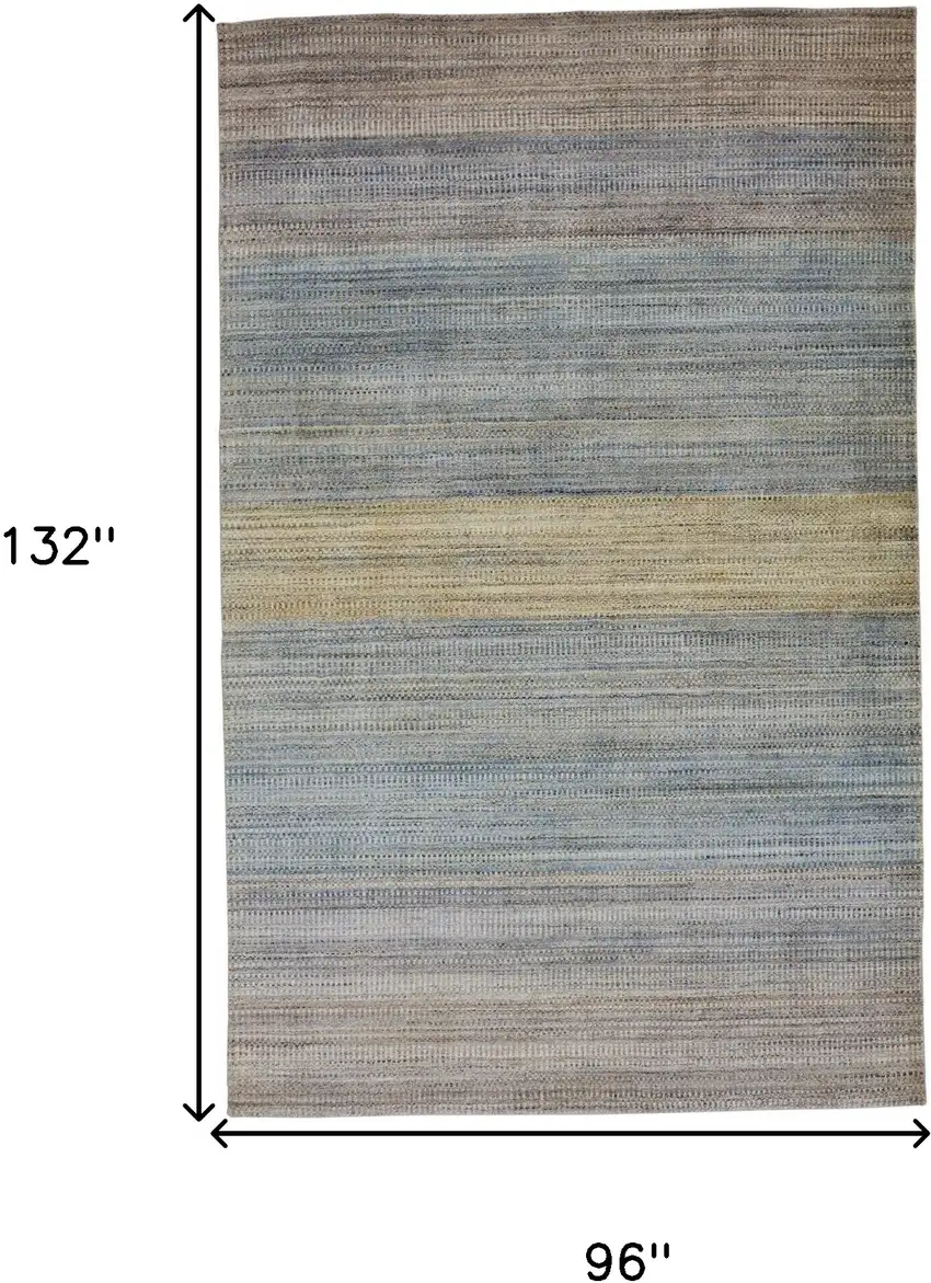 Blue Purple And Tan Ombre Hand Woven Area Rug Photo 6