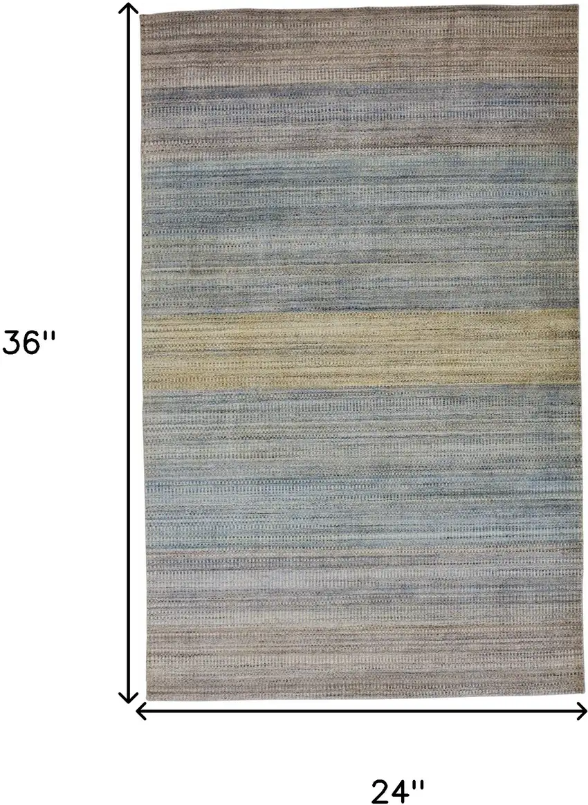 Blue Purple And Tan Ombre Hand Woven Area Rug Photo 6