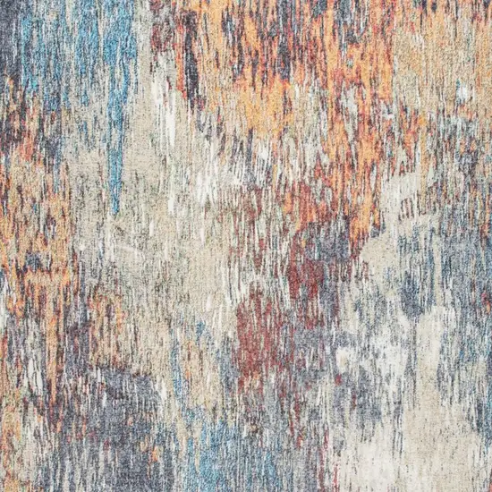 Blue and Beige Abstract Area Rug Photo 7