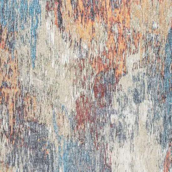 Blue and Beige Abstract Area Rug Photo 8