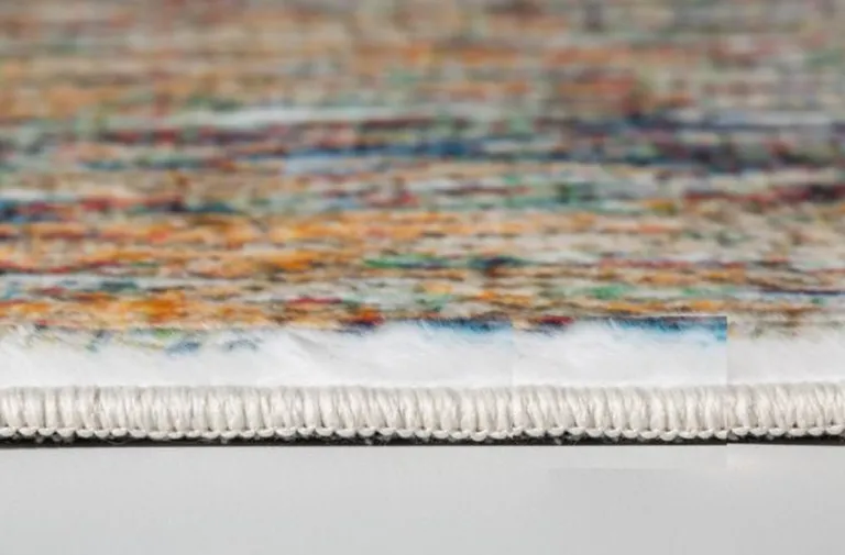 Blue Red Abstract Painting Modern Runner Rug Photo 5