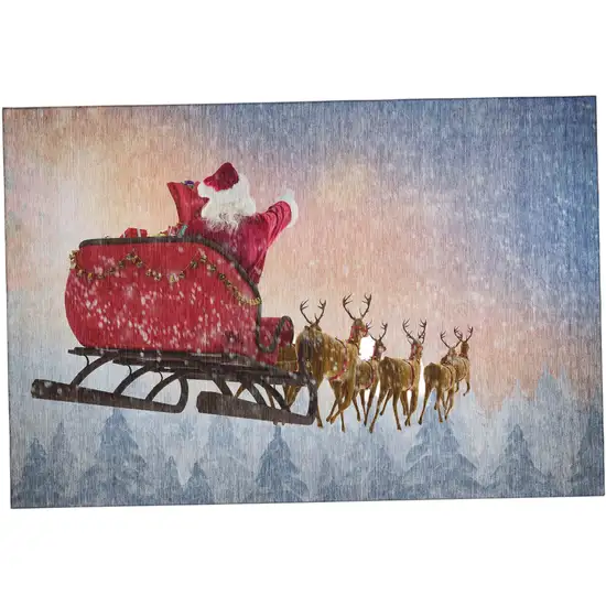 Blue Red And Brown Christmas Santa Claus Washable Area Rug With UV Protection Photo 2