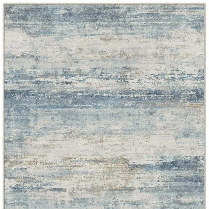 Blue Red And Gray Abstract Washable Area Rug Photo 3