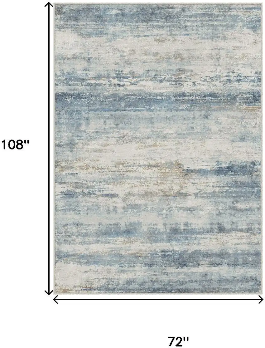 Blue Red And Gray Abstract Washable Area Rug Photo 3