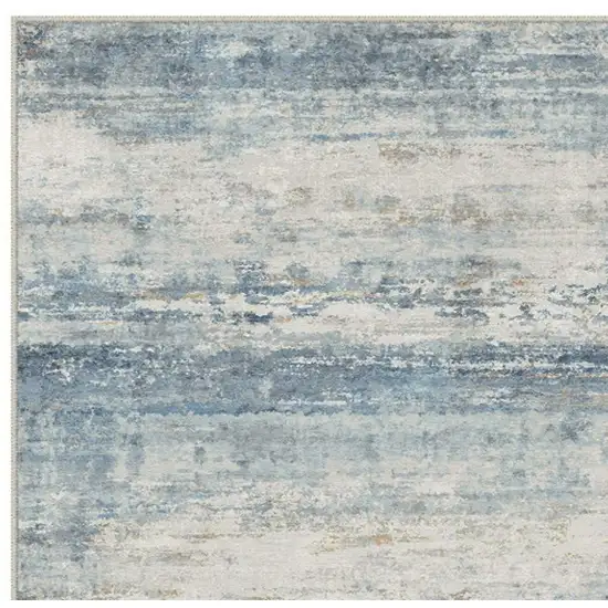 Blue Red And Gray Abstract Washable Area Rug Photo 4