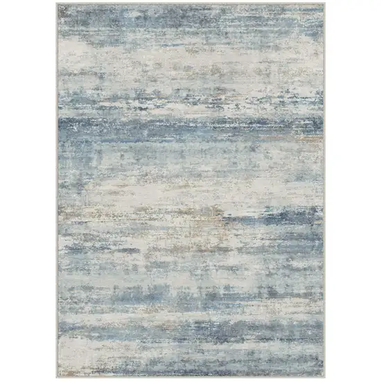 Blue Red And Gray Abstract Washable Area Rug Photo 4