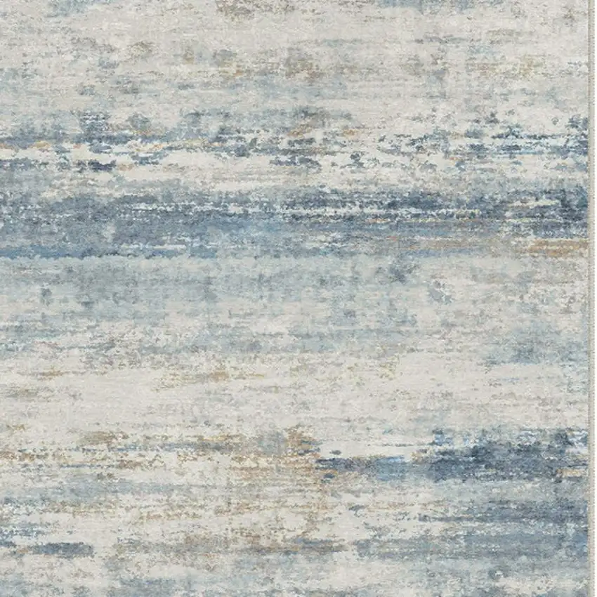 Blue Red And Gray Abstract Washable Area Rug Photo 5