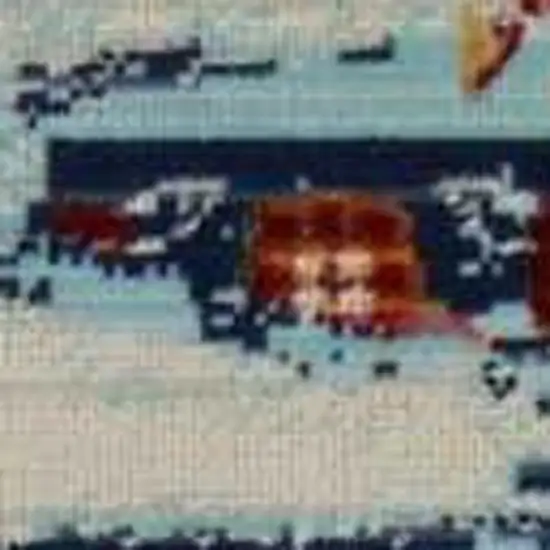 Blue Red And Orange Floral Distressed Area Rug Photo 8