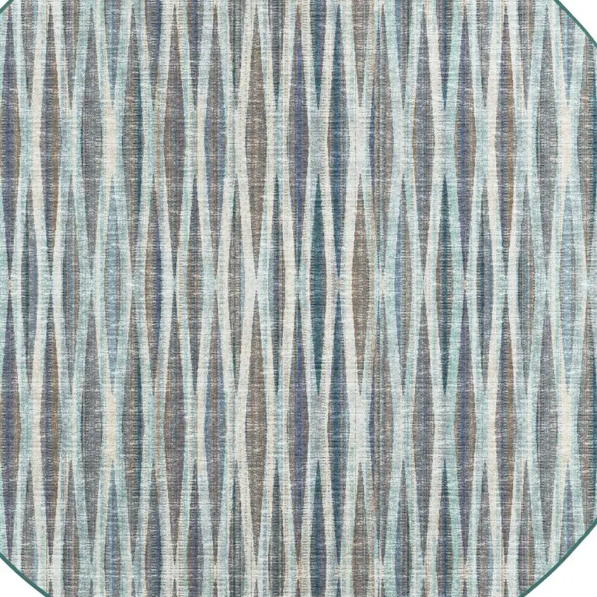 8' X 8' Blue Round Ombre Tufted Handmade Area Rug Photo 5