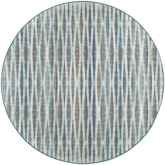 8' X 8' Blue Round Ombre Tufted Handmade Area Rug Photo 5
