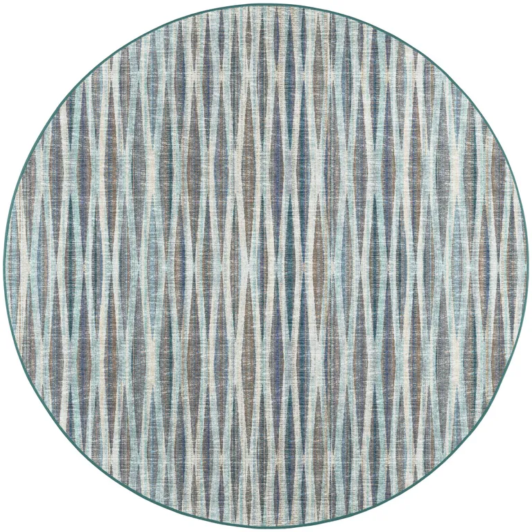 Blue Round Ombre Tufted Handmade Area Rug Photo 1