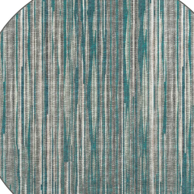 Blue Round Ombre Tufted Handmade Area Rug Photo 3