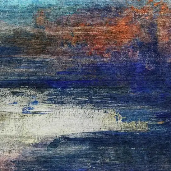 Blue Rust And Pink Abstract Washable Indoor Outdoor Area Rug Photo 3