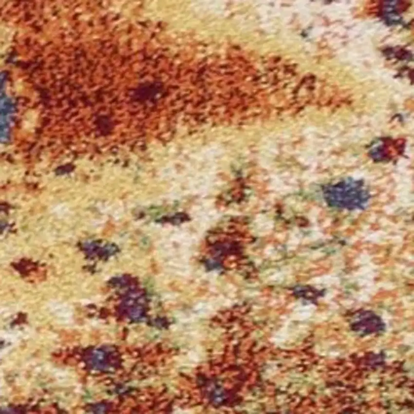 Blue Rust And Orange Abstract Area Rug Photo 6