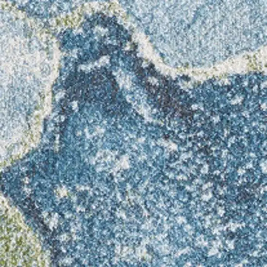 Teal Blue Abstract Area Rug Photo 6