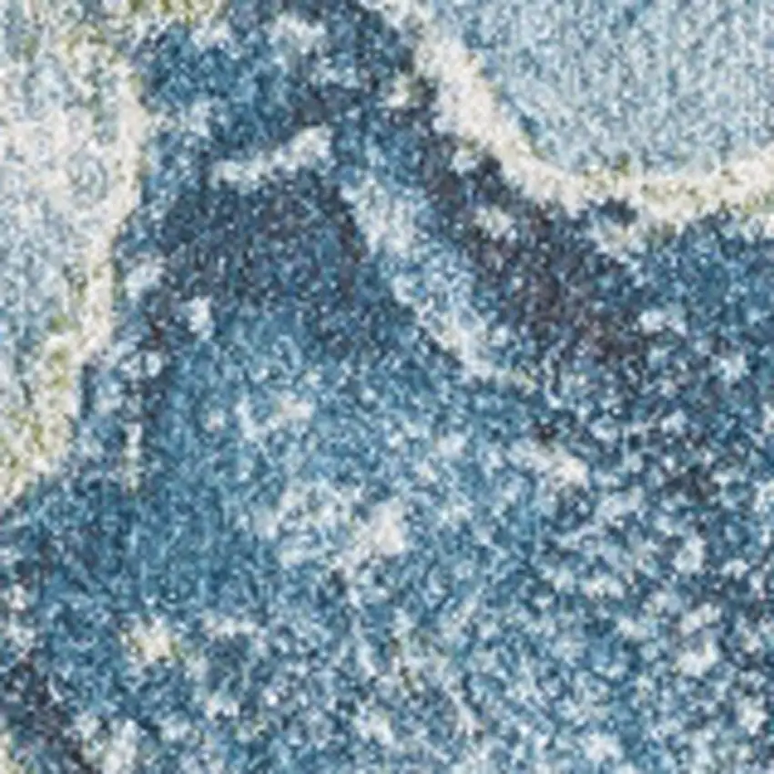Teal Blue Green And Ivory Abstract Area Rug Photo 9