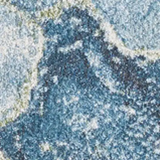 Teal Blue Green And Ivory Abstract Area Rug Photo 6