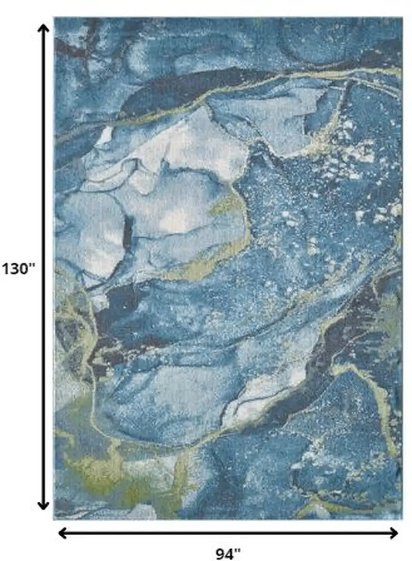 Teal Blue Abstract Area Rug Photo 3