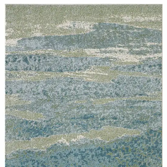 Blue and Green Abstract Area Rug Photo 4