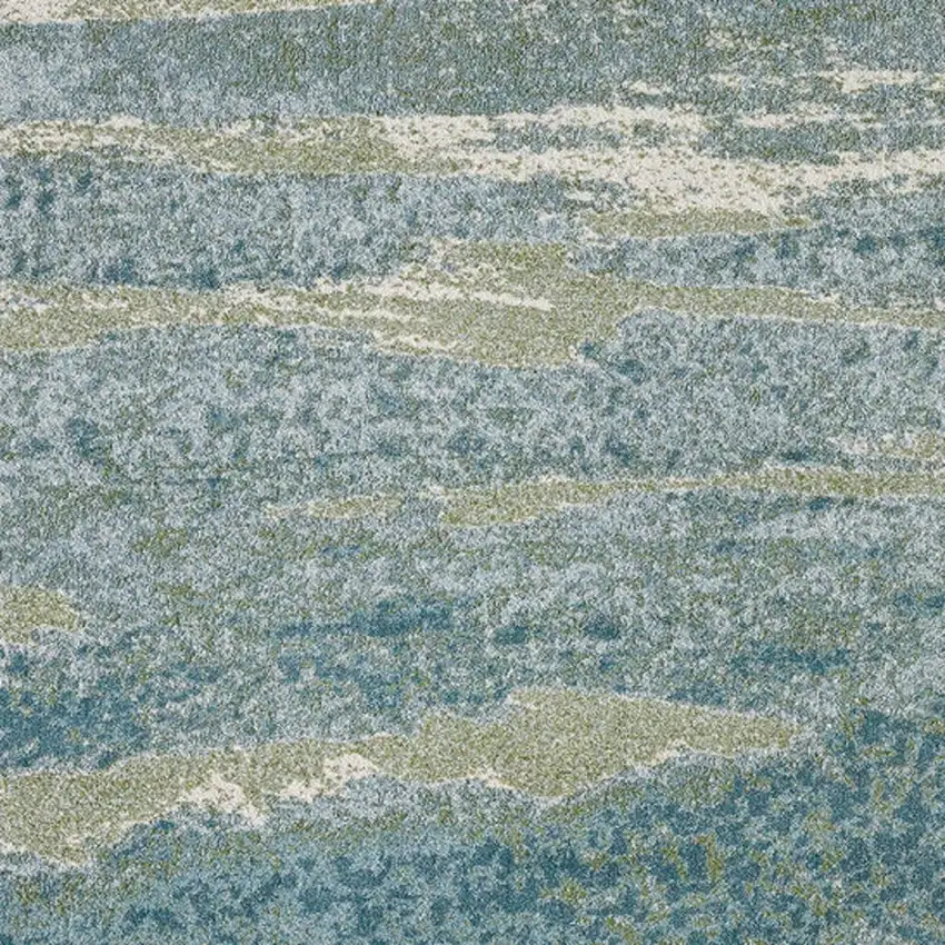 Blue And Green Abstract Area Rug Photo 5