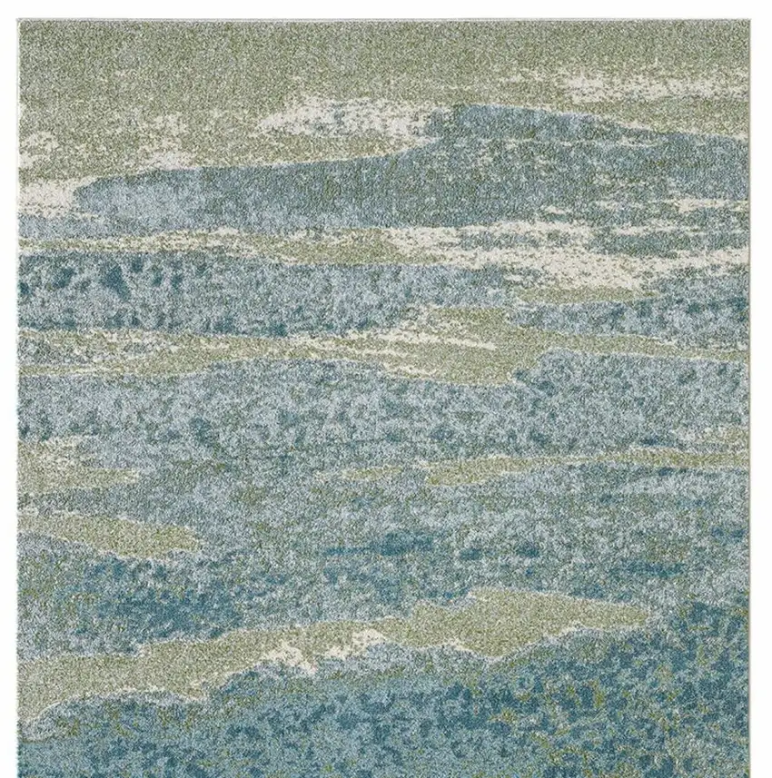 Blue And Green Abstract Area Rug Photo 5