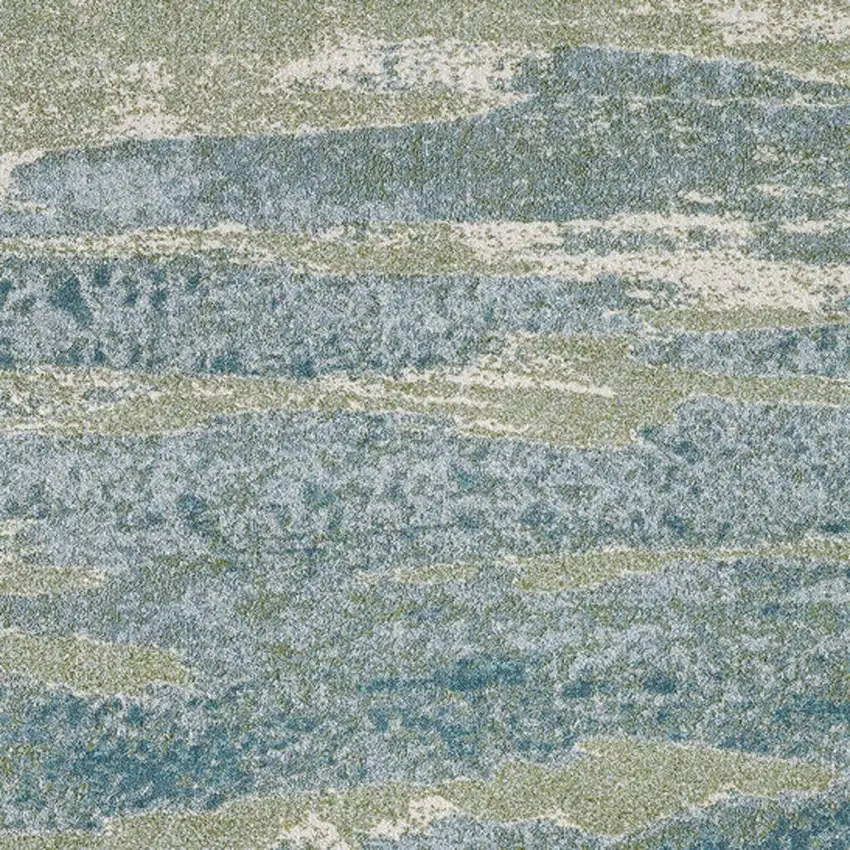 Blue And Green Abstract Area Rug Photo 5