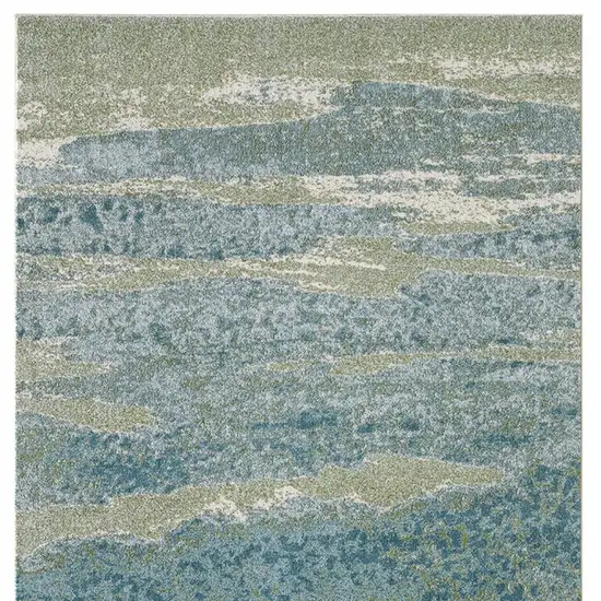 Blue And Green Abstract Area Rug Photo 6