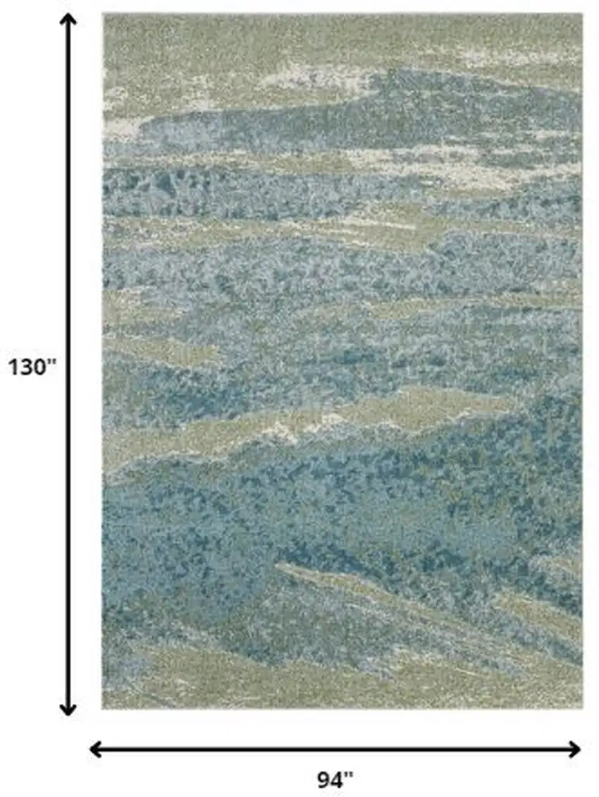 Blue Sage Impressionistic Ocean Area Rug Photo 3