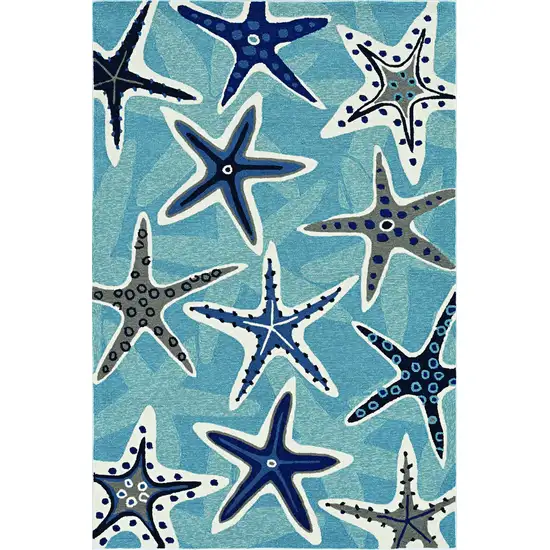 Blue Sand Dollar Indoor Outdoor Area Rug Photo 2