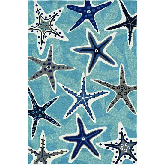Blue Sand Dollar Indoor Outdoor Area Rug Photo 2