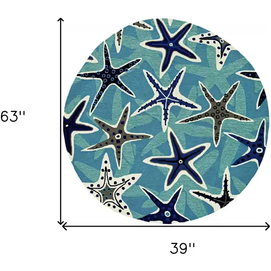 Blue Sand Dollar Indoor Outdoor Area Rug Photo 6
