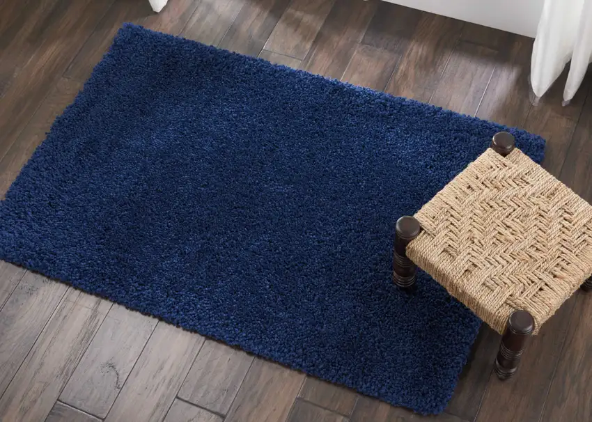 Blue Shag Distressed Area Rug Photo 6
