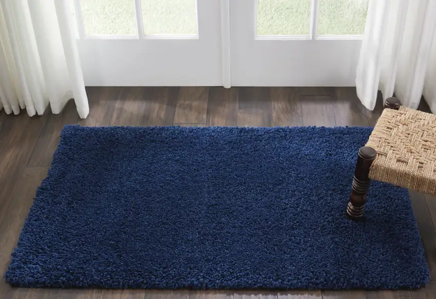 Blue Shag Distressed Area Rug Photo 6