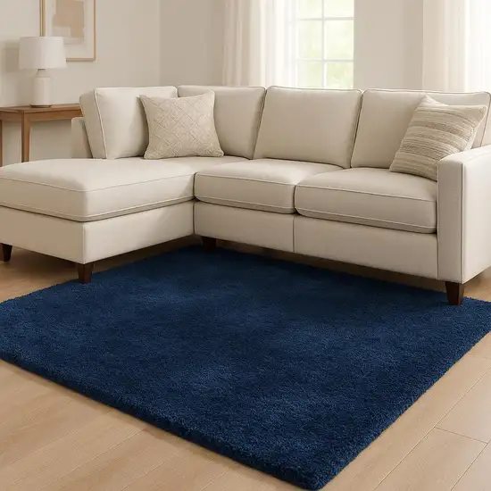 Blue Shag Hand Tufted Area Rug Photo 1