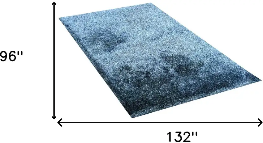 Blue Shag Hand Tufted Area Rug Photo 5