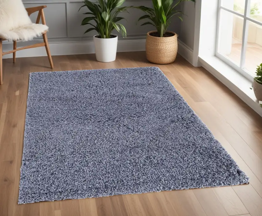 Blue Shag Hand Tufted Area Rug Photo 2