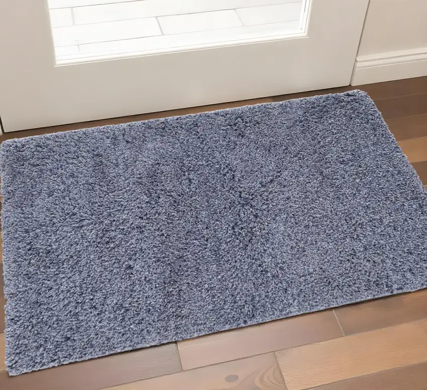 Blue Shag Hand Tufted Area Rug Photo 2