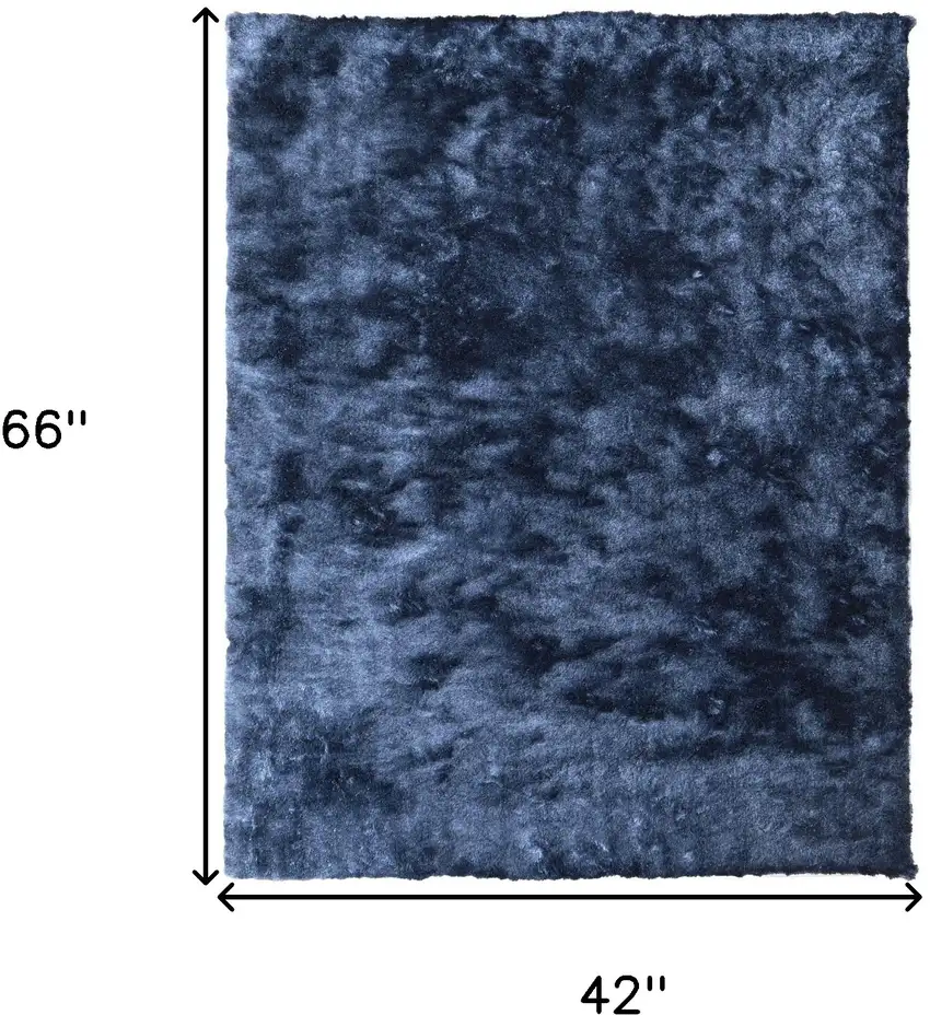 Blue Shag Hand Tufted Area Rug Photo 3