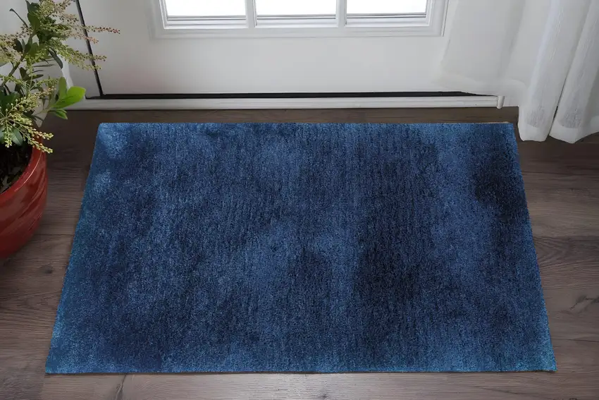 Blue Shag Hand Tufted Area Rug Photo 1