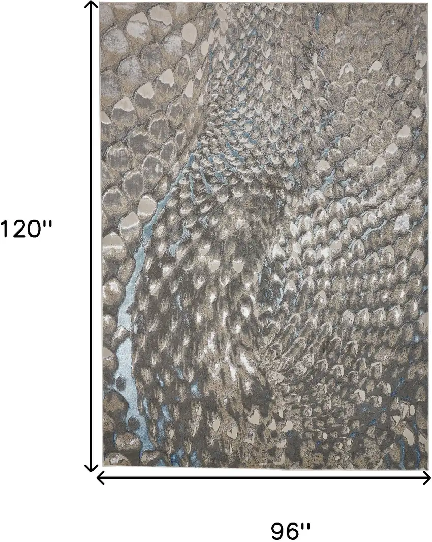 Blue Silver And Gray Geometric Area Rug Photo 10
