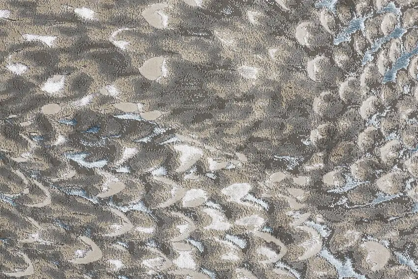 Blue Silver And Gray Geometric Stain Resistant Area Rug Photo 9
