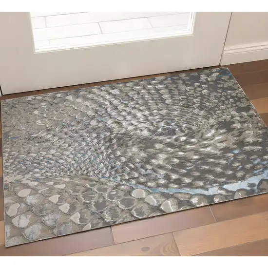 Blue And Gray Geometric Area Rug Photo 1