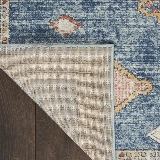 Blue Southwestern Power Loom Non Skid Area Rug Photo 7