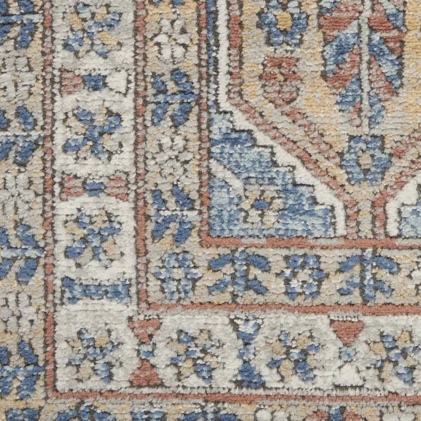 Blue Southwestern Power Loom Non Skid Area Rug Photo 9