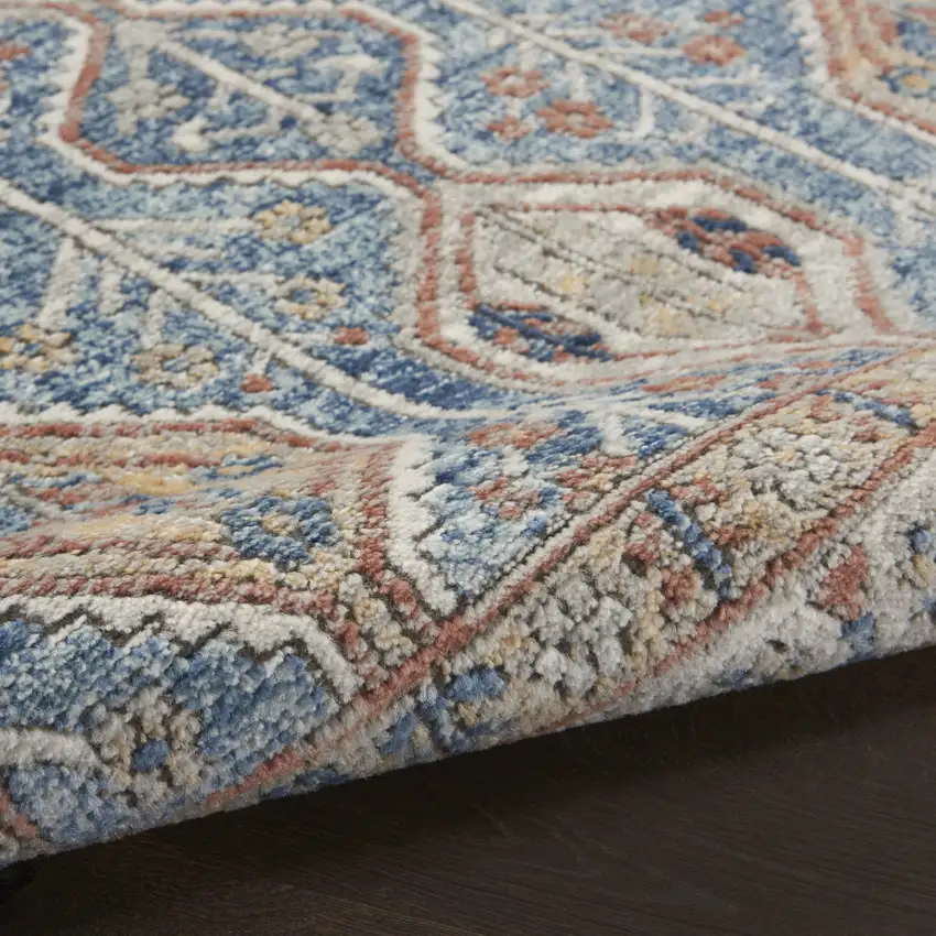 Blue Southwestern Power Loom Non Skid Area Rug Photo 8