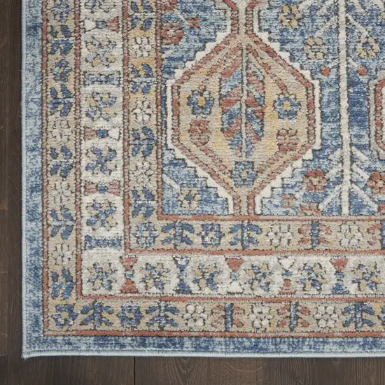 Blue Southwestern Power Loom Non Skid Area Rug Photo 8